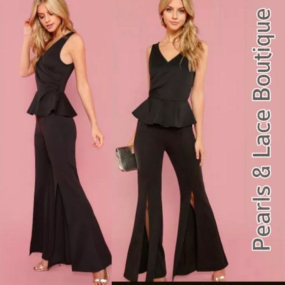 boutique Pants - 🆕️  Black Flare leg Jumpsuit